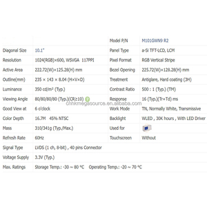 M101GWN9 R2 Pantalla LCD para módulo LCD industrial M101GWN9 R2 - Product Image 4