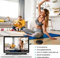 Haut-parleur de conférence sans fil portable, microphone de table de conférence omnidirectionnel à 360 degrés et système de haut-parleur sans fil