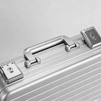 Étui de protection haut de gamme en aluminium, entièrement métallique, avec serrure TSA, coque rigide, doublure en daim, fermeture à boucle pour documents et objets de valeur