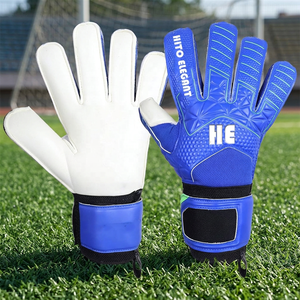 Gants de gardien de but de football respirants de haute qualité bleus et blancs, coupe négative de 4 mm et sangle en latex - Product Image 4