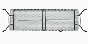 Table pliante rectangulaire en plastique portable avec structure métallique 240x75x74 cm pour événements intérieurs et extérieurs, banquets et fêtes - Product Image 5