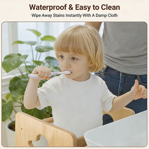 Tour d'apprentissage pour tout-petits à 3 niveaux réglables - Marchepied de cuisine stable pour enfants avec barre transversale de protection - Product Image 4