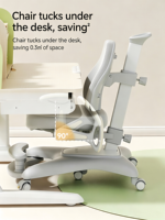 Chaise d'apprentissage ergonomique moderne en plastique anti-basculement pour enfants, multi-positions, gain de place, vente en gros