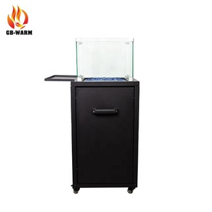 Elegante y hermoso pozo de fuego móvil de vidrio bajo negro seguro al aire libre jardín chimenea de gas - Product Image 6