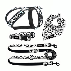 Yeni tasarımcı Denim köpek koşum tasma seti ağır ayarlanabilir özel Jean dayanıklı Pet malzemeleri rahat yürüyüş dişli - Product Image 1