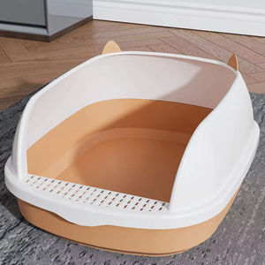 Lavabo de arena para gatos semicerrado supergrande personalizable rosa azul PET inodoro protección contra salpicaduras fácil de limpiar caja de arena para gatos - Product Image 4
