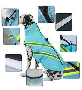 대형 개를위한 맞춤형 따뜻한 반사 야외 겨울 개 레인 재킷 Chaquetas Para Perro-세련된 개 겨울 옷 - Product Image 3