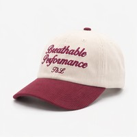Casquette de baseball en velours côtelé à 6 panneaux brodée en chenille avec logo personnalisé, style vintage universitaire, vente en gros, fabricant