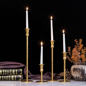 Gold Foil Taper <strong>Candle</strong> <strong>Holder</strong> Tall and Thin Shape for Indoor Home Decoration for Table Centerpieces and Wedding Decoration - Product Image 1