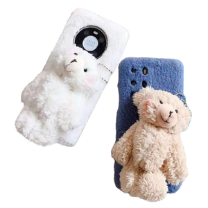 <span class=keywords><strong>Coque</strong></span> en peluche douce et chaude pour <span class=keywords><strong>Huawei</strong></span> <span class=keywords><strong>P30</strong></span> P40 Pro Mate 30 40 Pro, housse mignonne et fourrée pour téléphone portable, idéale pour l'hiver - Product Image 1