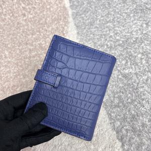 Cartera Unisex Personalizable de Piel de Cocodrilo 100% Real, Monedero de Cuero de Diseño de Lujo con Cierre Plegable, Múltiples Ranuras para Tarjetas - Product Image 5