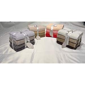 Ensemble de serviettes de bain 4 en 1 en coton 100% à séchage rapide et rafraîchissant, tissées, pour les mains/le visage, élégantes, luxueuses, cadeau parfait - Product Image 1