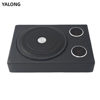 Prix d'usine – Subwoofer de voiture mince en bois de 10 pouces avec boîtier en peluche, 120 W RMS, bobine simple, ajustement universel