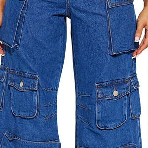 New Fashion Women's High <b>Rise</b> Flared Denim Jeans Vintage Wide Leg Cotton Pants Trendy Casual Streetwear Korean Style - Product Image 6