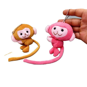 Venta al por mayor lindo <span class=keywords><strong>mono</strong></span> <span class=keywords><strong>de</strong></span> <span class=keywords><strong>cola</strong></span> larga <span class=keywords><strong>de</strong></span> peluche <span class=keywords><strong>de</strong></span> juguete pequeño regalo llavero colgante accesorio a juego juguetes <span class=keywords><strong>de</strong></span> animales <span class=keywords><strong>de</strong></span> peluche - Product Image 1
