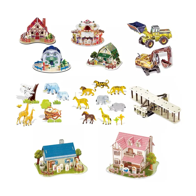Baumhaus Haus Spielhaus Tiere 3D Kinder Spielzeug Puzzle Puzzlespiel NEU LX-347 
