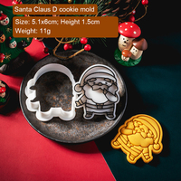 Cetakan Kue Natal Santa, Pemotong Fondant, Cetakan Kue Ramah Lingkungan untuk Membuat Kue