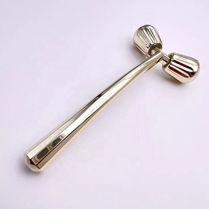 โลโก้ที่กำหนดเอง24พันทองคอยกกระชับผิวเงินคู่มือ3D โลหะใบหน้าลูกกลิ้ง - Product Image 1