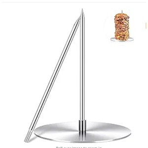 Parrilla vertical de acero inoxidable con 3 brochetas desmontables y almohadillas para asar a la parrilla, para uso doméstico y hotelero. - Product Image 5