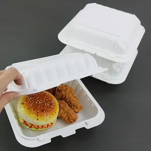 PP Clamshell Food Containers 9X9 MFPP Hinged Container Disposable Plastic To Go Boxes Restaurant
