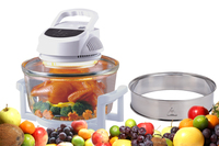 Four à halogène et friteuse à air facile à nettoyer avec bol en verre trempé, grille amovible, cuisson visible, chauffe rapide, 2000W, appareil de cuisine