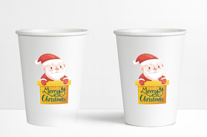 Gobelets en papier jetables avec logo personnalisé pour arbre de Noël Gobelets en papier à emporter épaissis pour Noël bricolage - Product Image 5