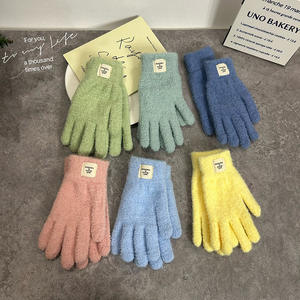 2024 gants d'hiver imperméables pour femmes épaissi tricoté chaud couleur unie bande doigt à la mode plaine pour les étudiants sport ski - Product Image 2