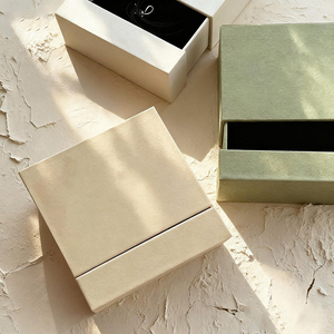 Cajón de caja de papel rectangular de embalaje de joyería de lujo respetuoso con el medio ambiente con logotipo personalizado para collar de anillo para presentar joyería Premium - Product Image 2