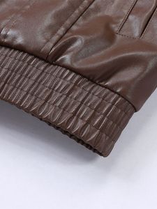 <span class=keywords><strong>Veste</strong></span> en cuir PU ample à manches longues pour <span class=keywords><strong>homme</strong></span>, style universitaire, motard, pilote - Product Image 5