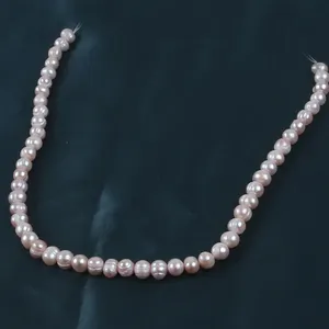 Freshwater Pearls 7-8mm Thread Pearl Factory Price White Pink Purple Potato Freshwater Pearl Strand