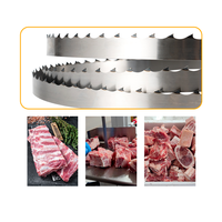 Lame de scie à ruban OEM pour la découpe de viande et d'os, qualité alimentaire 3TPI 4TPI, longueur personnalisée pour machine de boucherie
