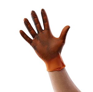8 mil Nitrile Orange kim cương găng tay làm giá máy bột miễn phí Grip Heavy Duty - Product Image 5