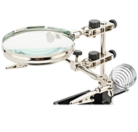 90mm Help Hand Magnifier With Soldering Stand Magnifying Glass 3x Auxiliary Clip Magnifier For Welding Detection Jewelry Loupe