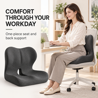 Coussin de siège en mousse à mémoire de forme avec support dorsal intégré, coussin ergonomique pour chaise de bureau, voiture, maison, vente en gros, logo personnalisé OEM