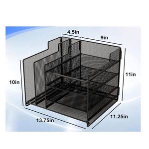 4-Tier Mesh Letter <b>Tray</b> Paper Organizer 2 Vertical <b>File</b> Sorter Metal Desktop <b>File</b> Organizer with <b>File</b> Holder Desk Organizer - Product Image 2