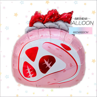 Nouveau ballon en aluminium épais pour gâteau d'anniversaire, motif crème glacée à la fraise, pour décorations de fête d'enfants, 5 couleurs, imprimé UV