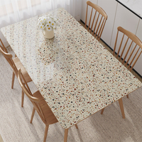 Couverture de table en PVC de luxe haut de gamme motif floral aspect pierre imperméable au feu pour pique-nique en plein air Villa salle à manger ou usage domestique