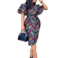 Robe Africaine en Coton Imprimé Wax pour Femme, Modèles Dashiki Kitenge, Broderie, Manches Cloche, Printemps-Été, Écologique, Quotidienne, Style Cache-Cœur