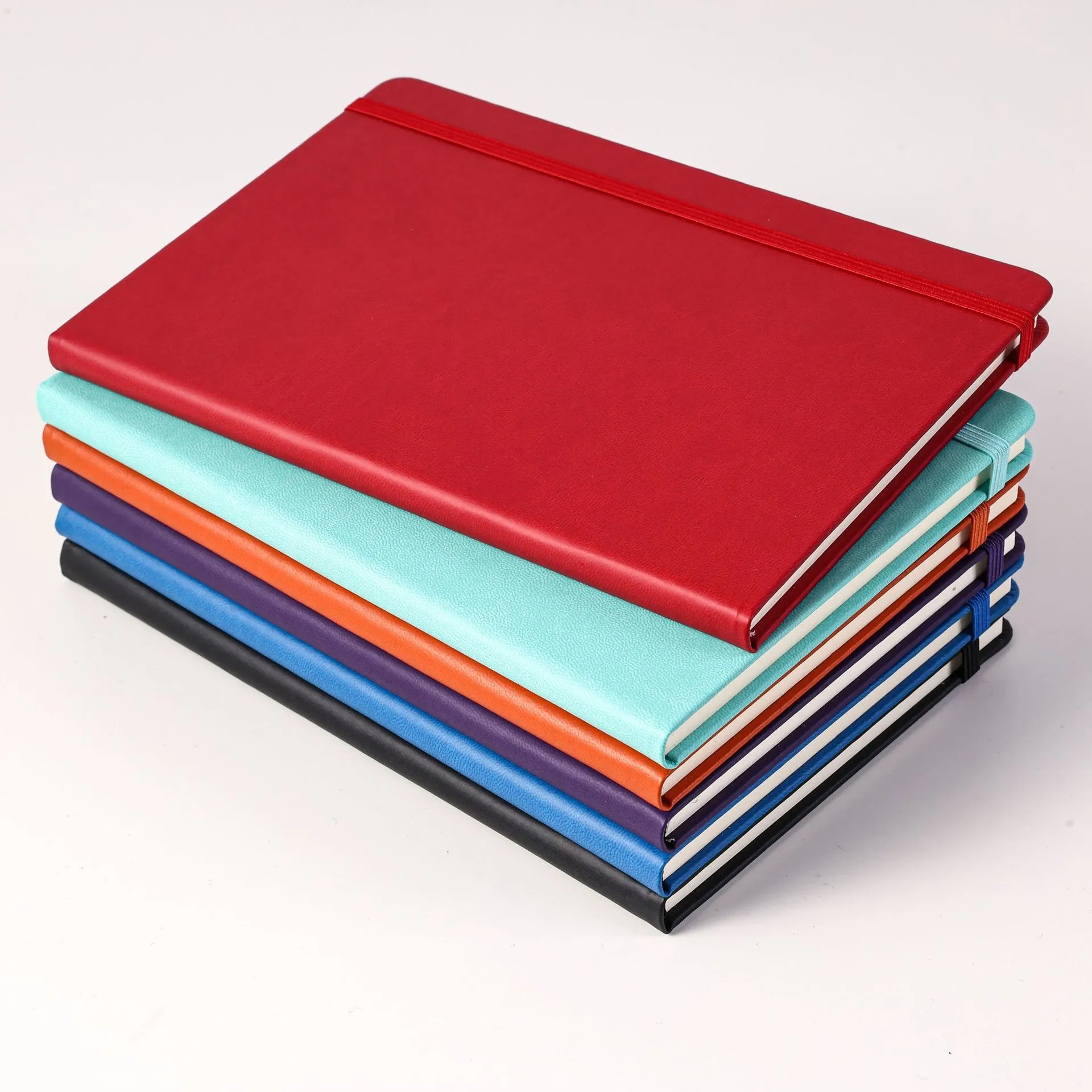 Jurnal Notebook bisnis cetak kulit Pu antik kustom mewah A5 susu kustom untuk sekolah
