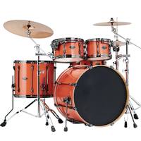 Batterie de jazz Huasheng cinq pièces en métal et bois de bouleau, professionnelle, taille standard, équipée de trois cymbales, kit noir, vente en gros