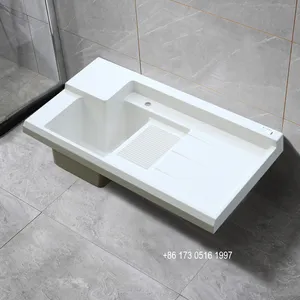 Laundry Sink With Washboard Laundry Table Balcony Integrated Countertop Sink Special Washing Basin For Washing Machines