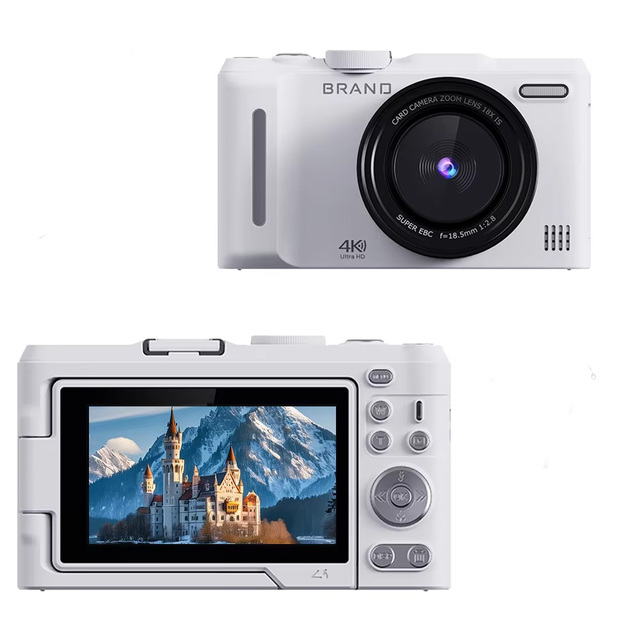 DSLR Mirrorless Kids Digital Camera 4K 50MP 18X Zoom CMOS Sensor Rechargeable Battery 2-3" Screen Type-C Video Capture