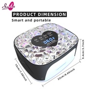 Lampe à ongles professionnelle rechargeable 108W avec 36 LED et écran en forme de cœur pour salon de beauté