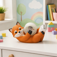 Distributeur de ruban adhésif personnalisé en résine, motif renard, nouveauté, dessin animé, animal, support de bureau pour ruban adhésif, pour la maison, la salle de classe, cadeaux promotionnels