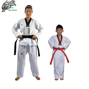 Dobok de Taekwondo Unisex para Niños, de Algodón y Poliéster, con Canalé, Ropa de Artes Marciales, Logotipo Bordado Personalizable, para Niños de Todas las Edades - Product Image 4
