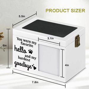 Pet Cremation Memorial Box Rectangle Solid Wood <b>Urn</b> Secure <b>Cat</b> Dog Universal - Product Image 2