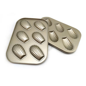 Moldes antiadherentes de acero al carbono de grado alimenticio, mini <span class=keywords><strong>Madeleine</strong></span>, clásica, para muffins, <span class=keywords><strong>pan</strong></span> de rosquilla con recubrimiento dorado, 6/18 - Product Image 6