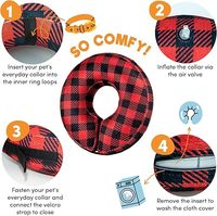 Collier gonflable personnalisé en gros avec tissu côtelé et fermeture rapide à crochets et boucles, services OEM disponibles