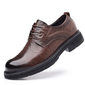 Zapatos de Cordones para Hombre de Cuero Genuino de Alta Calidad, Duraderos, de Piel de Vaca, Punta Redonda, Impermeables, Transpirables y Antideslizantes, Más Vendidos - Product Image 4