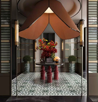 Carrelage de sol à motifs géométriques de style marocain 600x1200mm, carreaux de mosaïque en porcelaine émaillée de style arabe pour salle de bain de villa